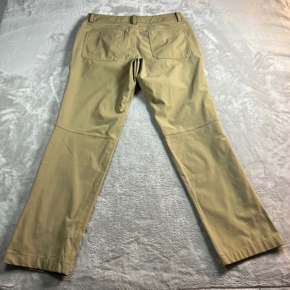Lululemon Men 32 Commission Pant Khaki Tan Chino Technical Stretch Golf Trousers - Picture 6 of 7
